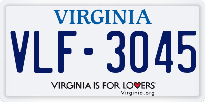 VA license plate VLF3045