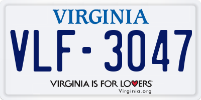 VA license plate VLF3047