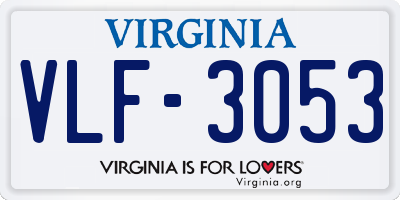 VA license plate VLF3053
