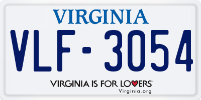 VA license plate VLF3054