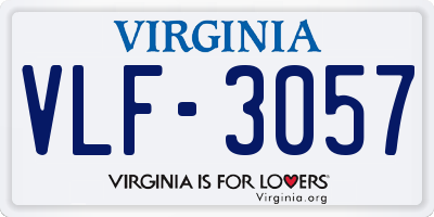 VA license plate VLF3057