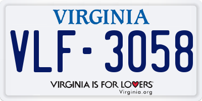VA license plate VLF3058