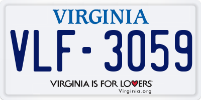 VA license plate VLF3059