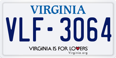 VA license plate VLF3064