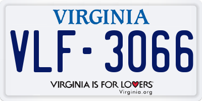 VA license plate VLF3066