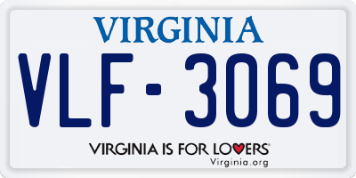 VA license plate VLF3069