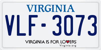 VA license plate VLF3073