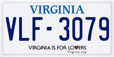 VA license plate VLF3079