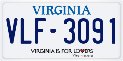 VA license plate VLF3091