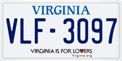 VA license plate VLF3097