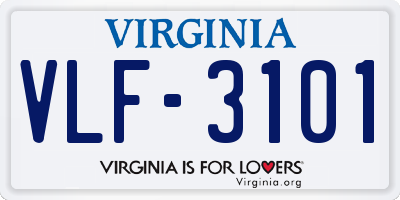 VA license plate VLF3101