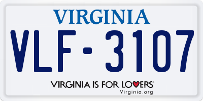 VA license plate VLF3107