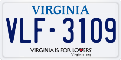 VA license plate VLF3109