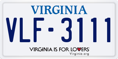 VA license plate VLF3111