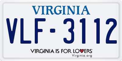 VA license plate VLF3112