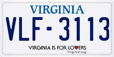 VA license plate VLF3113