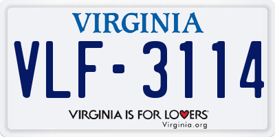 VA license plate VLF3114