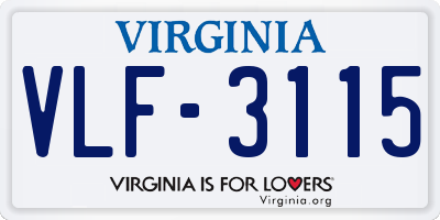 VA license plate VLF3115