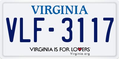 VA license plate VLF3117