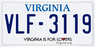 VA license plate VLF3119