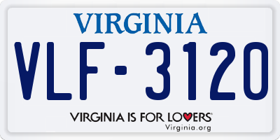 VA license plate VLF3120