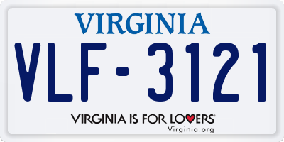 VA license plate VLF3121