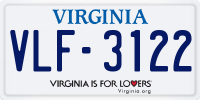 VA license plate VLF3122