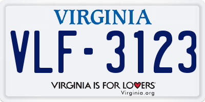 VA license plate VLF3123