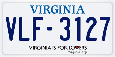 VA license plate VLF3127