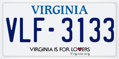 VA license plate VLF3133