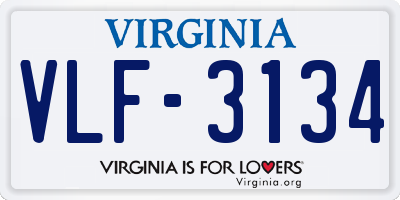 VA license plate VLF3134