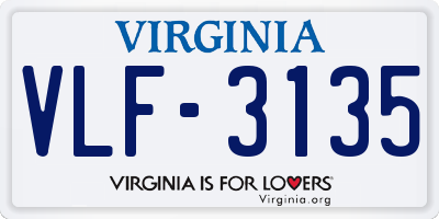 VA license plate VLF3135