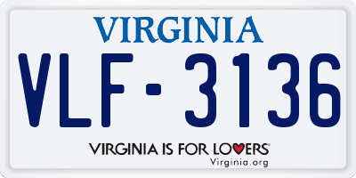 VA license plate VLF3136