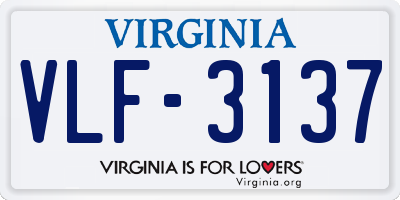 VA license plate VLF3137