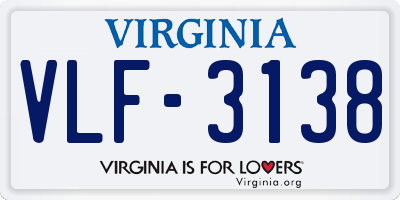VA license plate VLF3138
