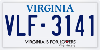 VA license plate VLF3141