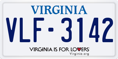 VA license plate VLF3142