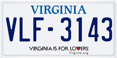 VA license plate VLF3143