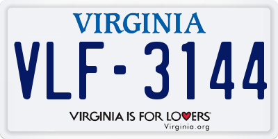 VA license plate VLF3144