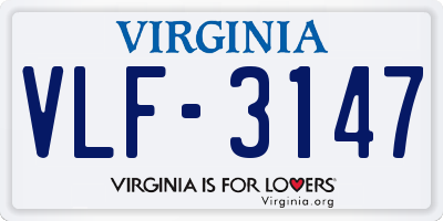VA license plate VLF3147