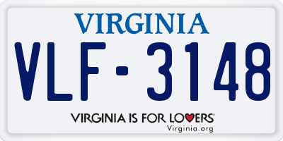 VA license plate VLF3148
