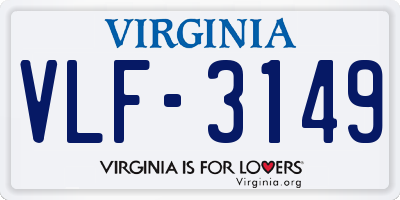 VA license plate VLF3149