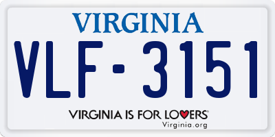 VA license plate VLF3151