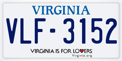 VA license plate VLF3152
