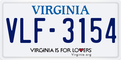 VA license plate VLF3154