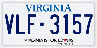 VA license plate VLF3157