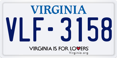 VA license plate VLF3158