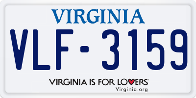 VA license plate VLF3159
