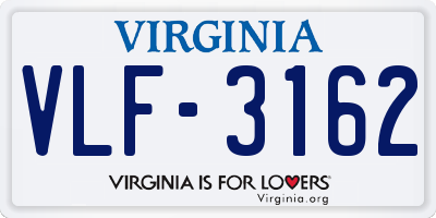 VA license plate VLF3162