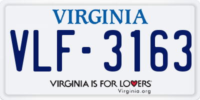 VA license plate VLF3163